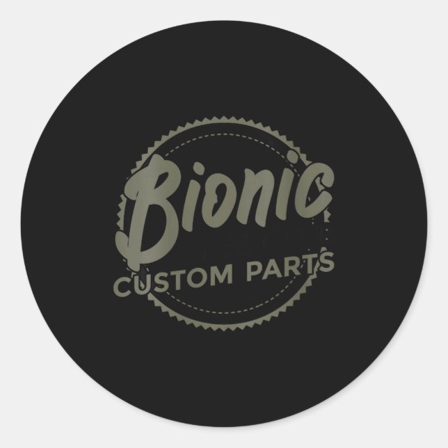 Sticker Rond Womens Bionic Knee Club Parts Funny Knee Replaceme (Devant)
