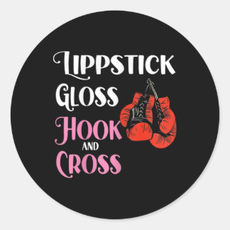 Sticker Rond Womens Boxing Mma Kickboxing Lipstick Gloss Hock A