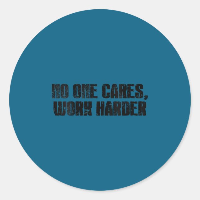 Sticker Rond Womens Cares Work Harder Gym Motivation Fitness Tr (Devant)