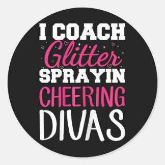 Sticker Rond Womens Cheer Coach Design For A Cheerleading Coach