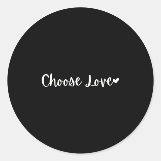 Sticker Rond Womens Choose Love Motivational Mantra V-neck  (Devant)