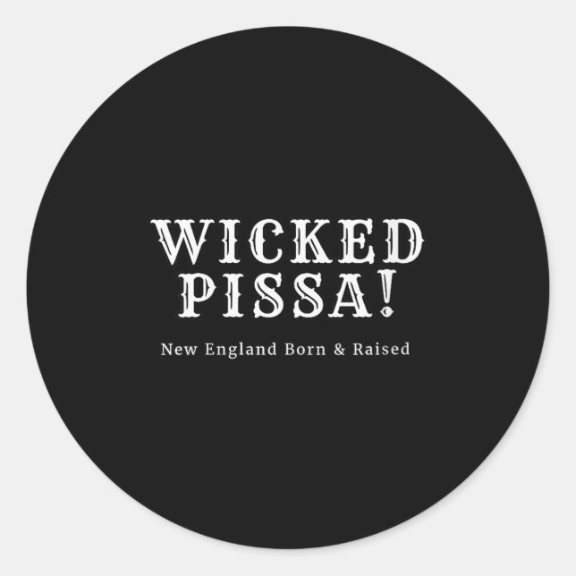 Sticker Rond Womens Funny Machusetts Shirt Wicked A New England (Devant)
