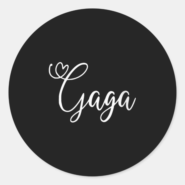 Sticker Rond Womens Gaga Cute Heart Grandma V-neck  (Devant)