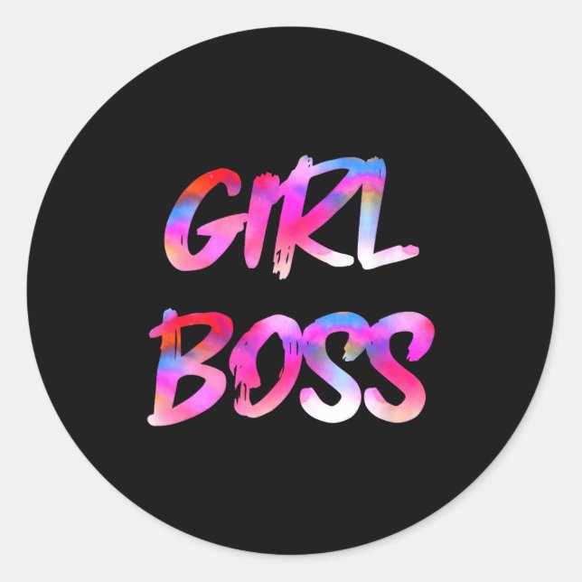 Sticker Rond Womens Girl Boss V-neck  (Devant)