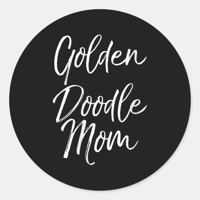 Sticker Rond Womens Goldendoodle Odle Mother's Day Gift Cute Go (Devant)