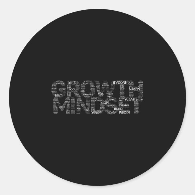 Sticker Rond Womens Growth Mindset Motivation And Insrational V (Devant)