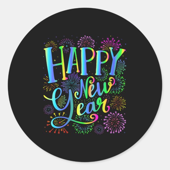Sticker Rond Womens Happy New Year 2026 V-neck  (Devant)