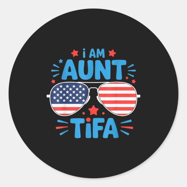 Sticker Rond Womens I Am Aunt Tifa Tee  (Devant)
