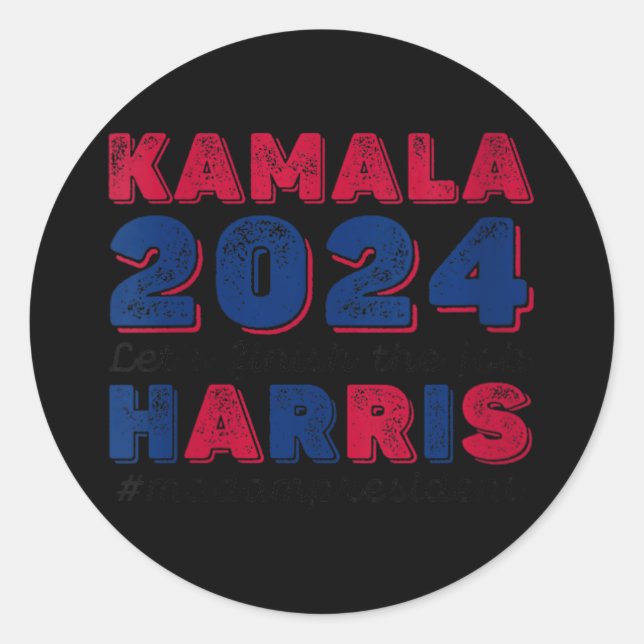 Sticker Rond Womens Kamala 2024 Harris Vote (Devant)