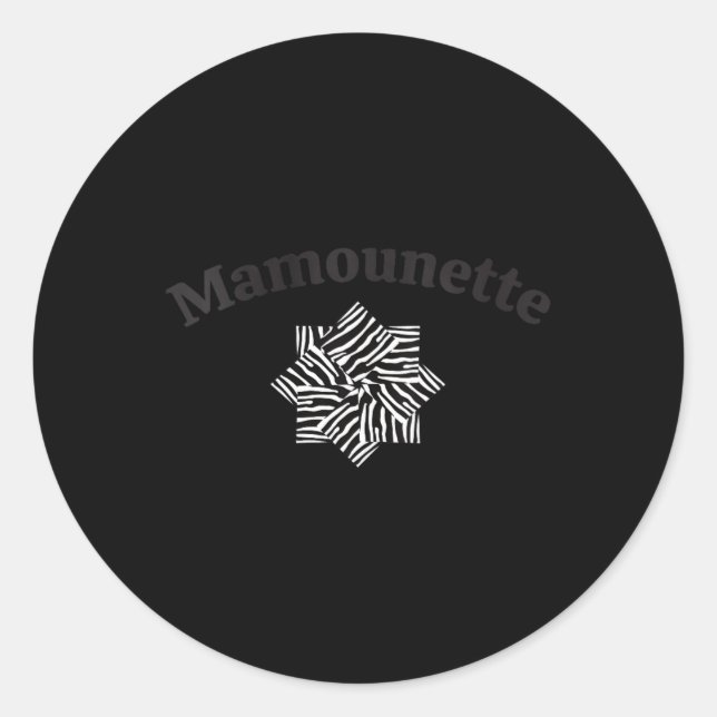 Sticker Rond Womens Mamounette, Mommy In French, New Moms, Baby (Devant)
