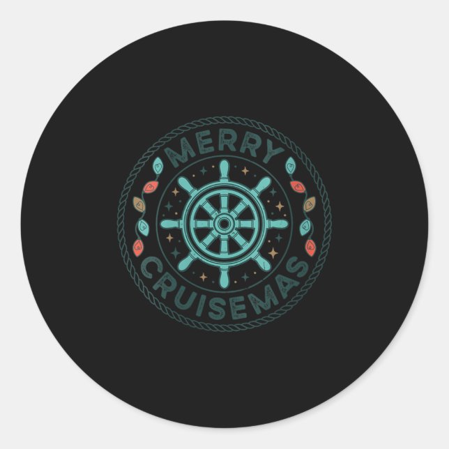 Sticker Rond Womens Merry Cruisemas Cruise Mas Matching Family  (Devant)