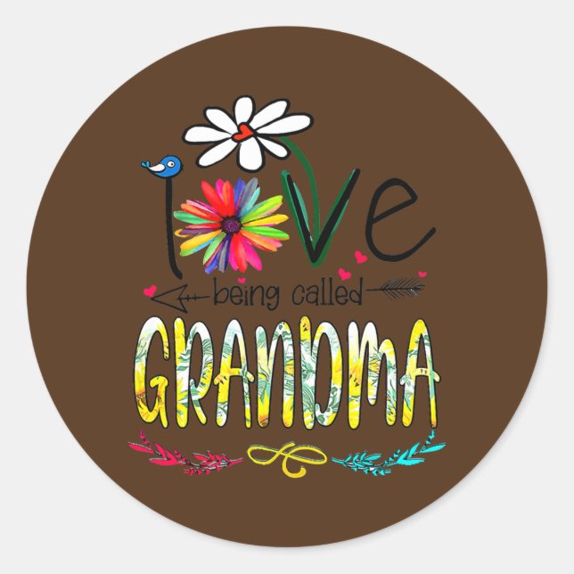 Sticker Rond Womens Mother's Day Womens I Love Being Called (Devant)