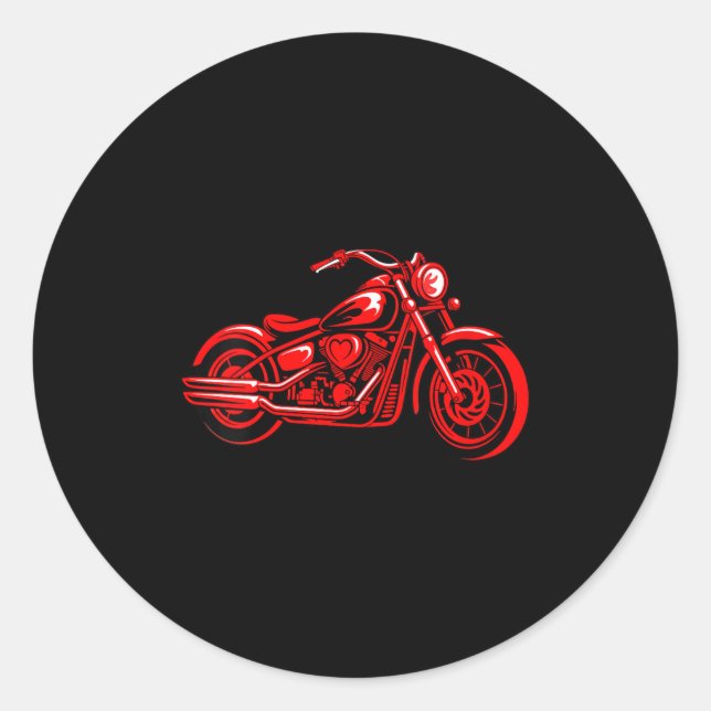 Sticker Rond Women's Motorcycle Heart Biker Valentines Day Ride (Devant)