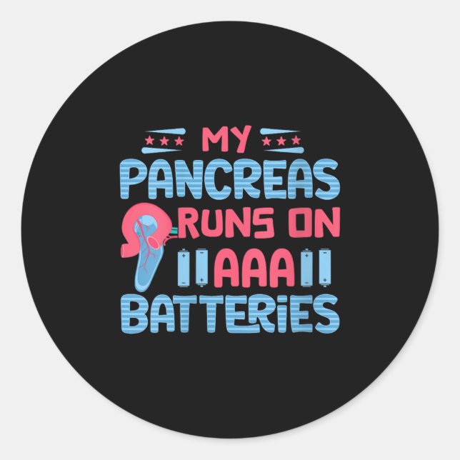 Sticker Rond Womens My Pancreas Fonctionne Sur Les Batteries Aa (Devant)