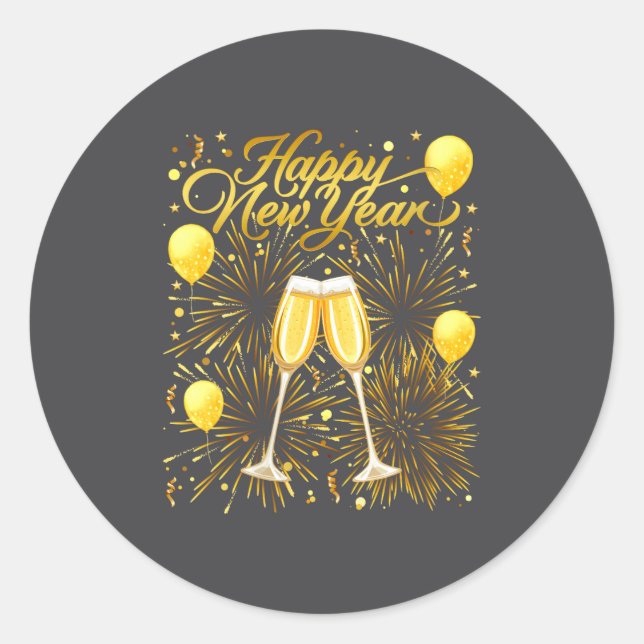 Sticker Rond Womens New Years Eve Party Sylvester 2026 Happy Ne (Devant)