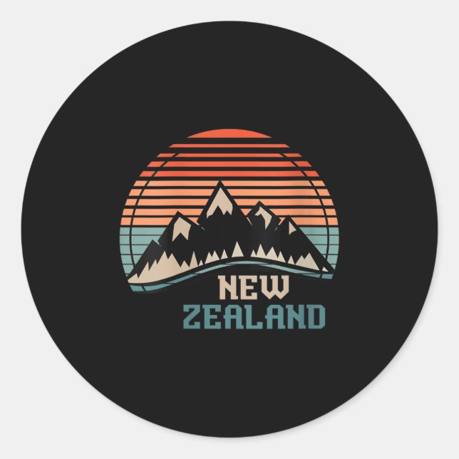 Sticker Rond Womens New Zealand Mountain Hiking Gift New Zealan (Devant)