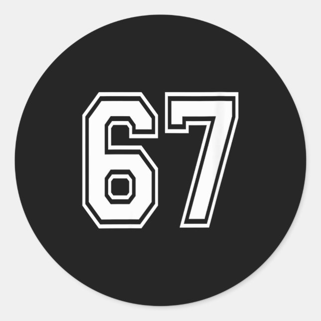 Sticker Rond Womens Number 67 Numbered Uniform Srts Jersey Team (Devant)