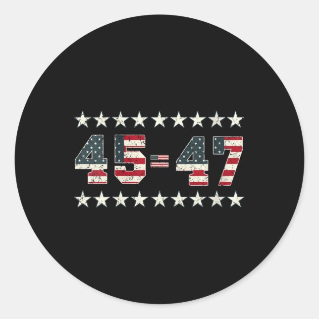 Sticker Rond Womens Pro Trump 2024 45th Potus 45=47 Président 2 (Devant)