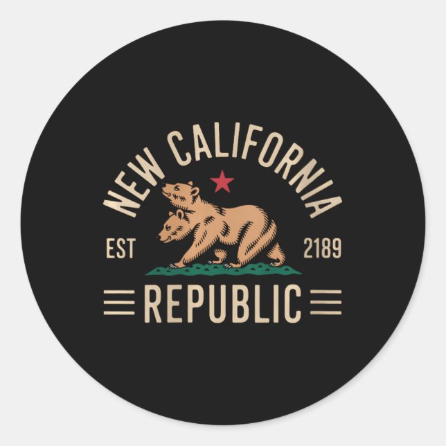 Sticker Rond Womens Republic California Wear New California Rep (Devant)