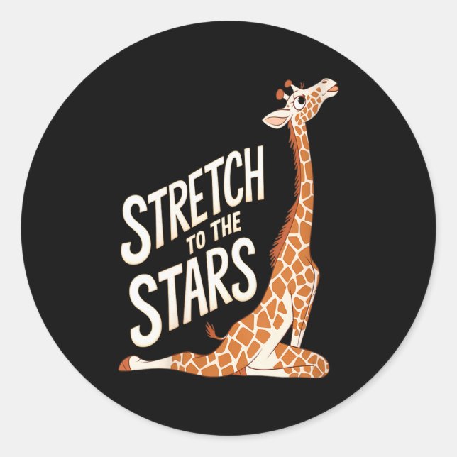 Sticker Rond Womens Stretch Toward The Galaxy Sitive Yoga Giraf (Devant)