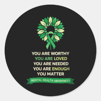 Sticker Rond Women's sunflower motivational mental health