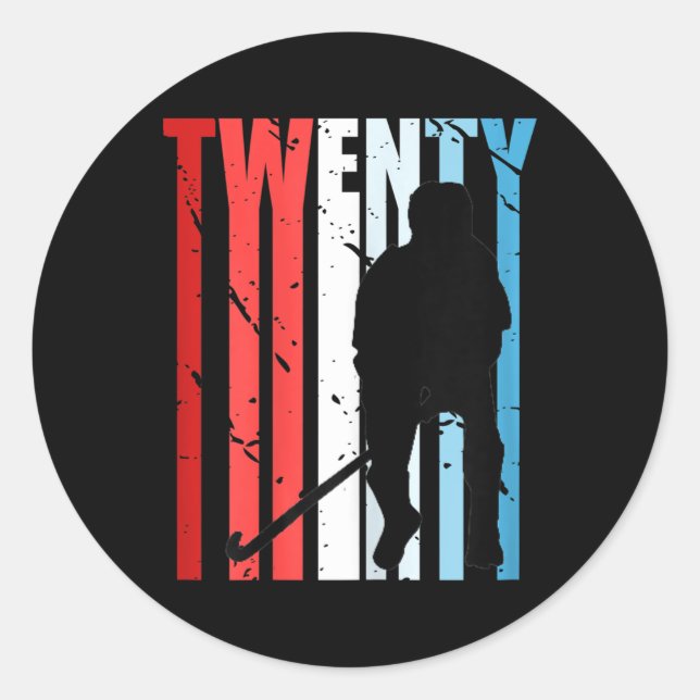 Sticker Rond Womens Womens Field Hockey 48th Birthday Player Te (Devant)