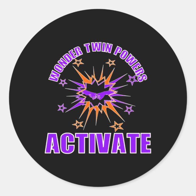 Sticker Rond Wonder Twin Powers Activer Identique Et Fraterna (Devant)