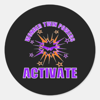 Sticker Rond Wonder Twin Powers Activer Identique Et Fraterna
