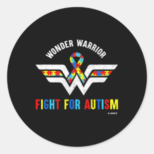 Sticker Rond Wonder Warrider Lutte Pour La Sensibilisation sur