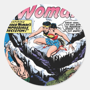Sticker Rond Wonder Woman avec Wonder Girl