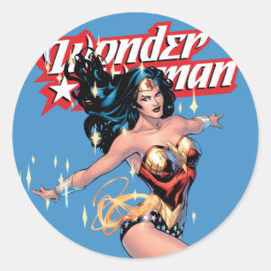 Sticker Rond Wonder Woman Couverture de bande dessinée