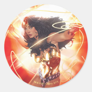 Sticker Rond Wonder Woman Encyclopedia