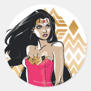 Sticker Rond Wonder Woman Force