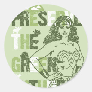 Sticker Rond Wonder Woman Green Future