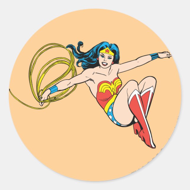 Sticker Rond Wonder Woman Jumping (Devant)