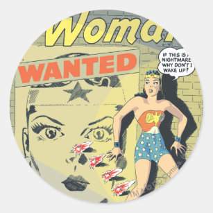 Sticker Rond Wonder Woman Recherché