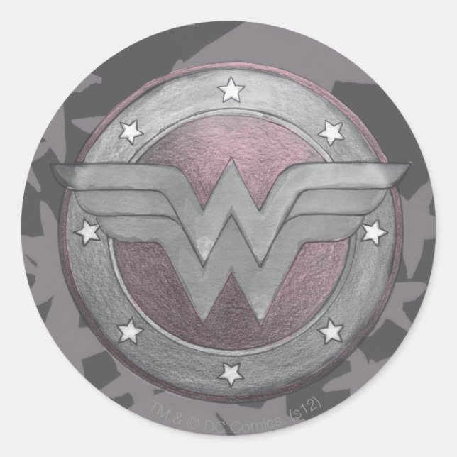 Sticker Rond Wonder Woman Shield Motif (Devant)