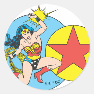 Sticker Rond Wonder Woman Star