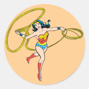 Sticker Rond Wonder Woman Swing Lasso