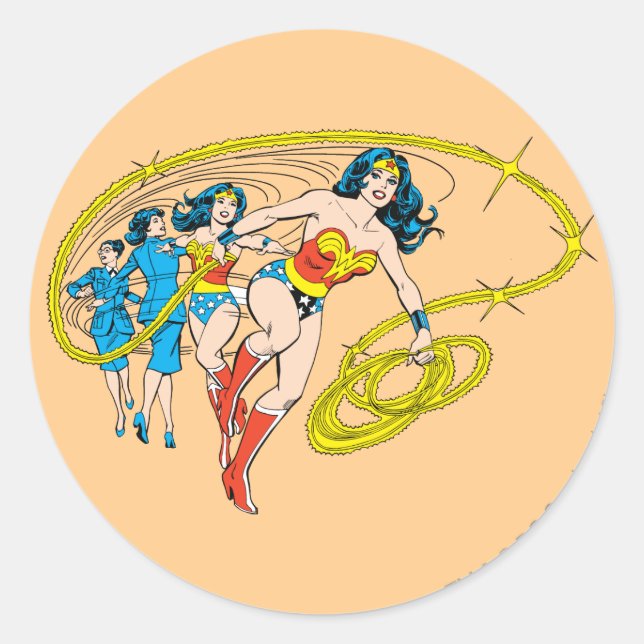 Sticker Rond Wonder Woman Transform (Devant)