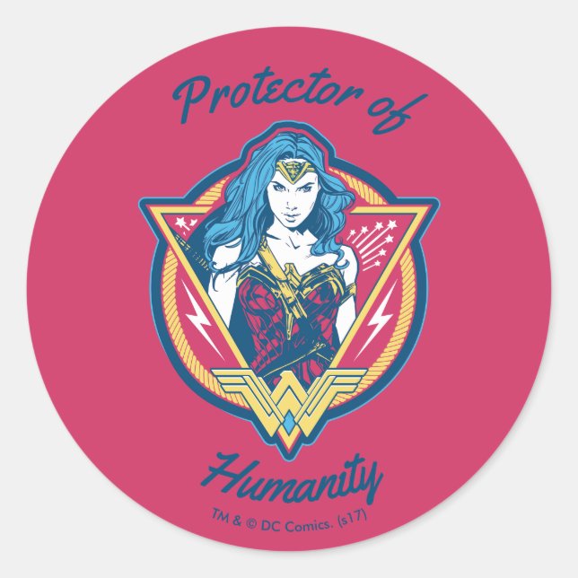 Sticker Rond Wonder Woman Tri-Color Modèle graphique (Devant)