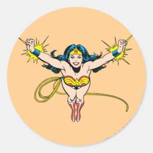 Sticker Rond Wonder Woman va de l'avant