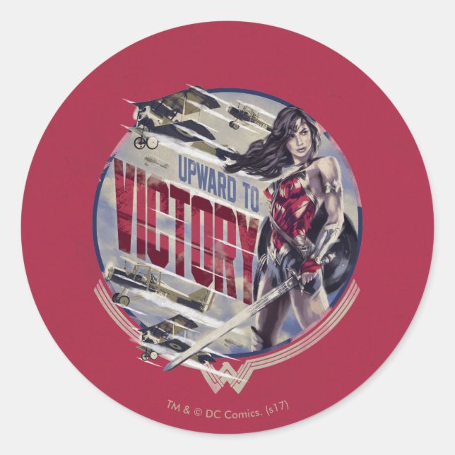 Sticker Rond Wonder Woman Vers La Victoire (Devant)