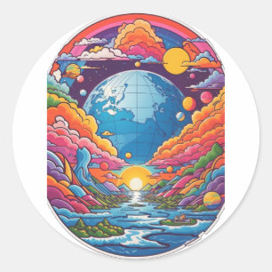 Sticker Rond Wonderland Planet