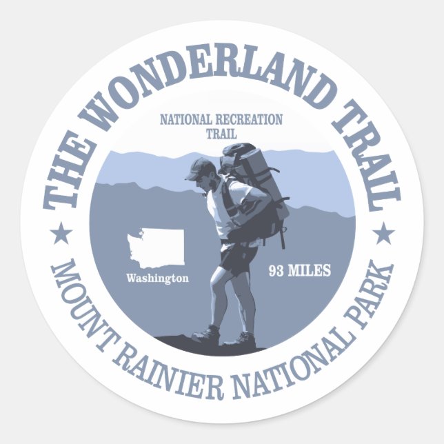Sticker Rond Wonderland Trail (rd) (Devant)