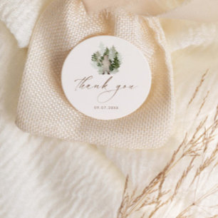 Sticker Rond Woodland Adventure Genre Baby shower neutre