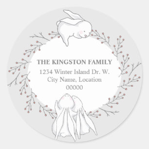 Sticker Rond Woodland Animaux Retourner Adresse Sceau