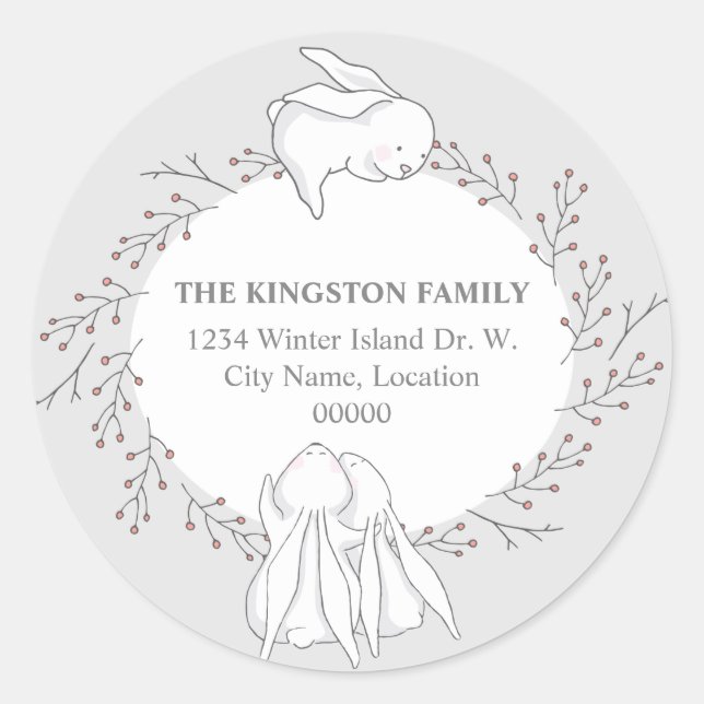 Sticker Rond Woodland Animaux Retourner Adresse Sceau (Devant)