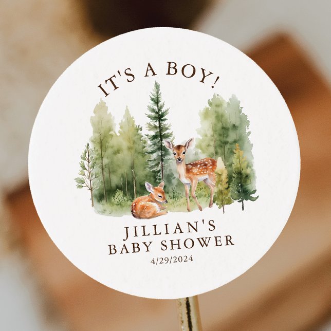 Sticker Rond Woodland Wonder Deer (Créateur téléchargé)