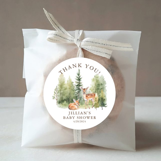 Sticker Rond Woodland Wonder Deer (Créateur téléchargé)